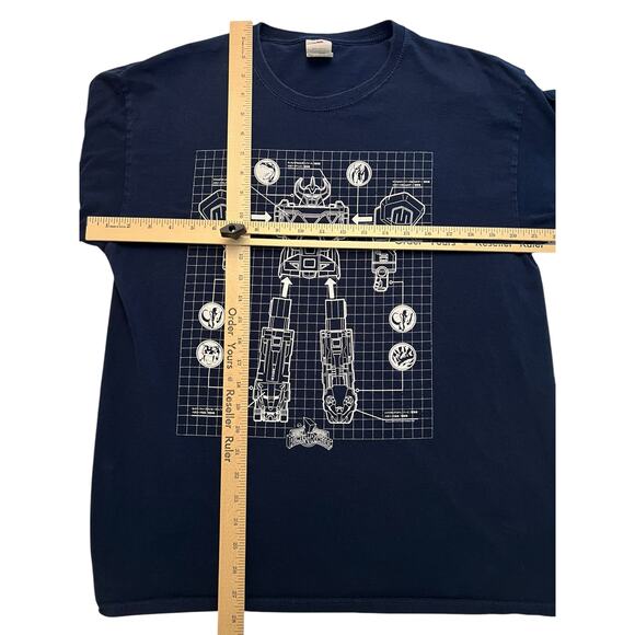 Power Rangers Megazord Blueprint T-Shirt – Navy Blue – Size Large - Picture 9 of 11